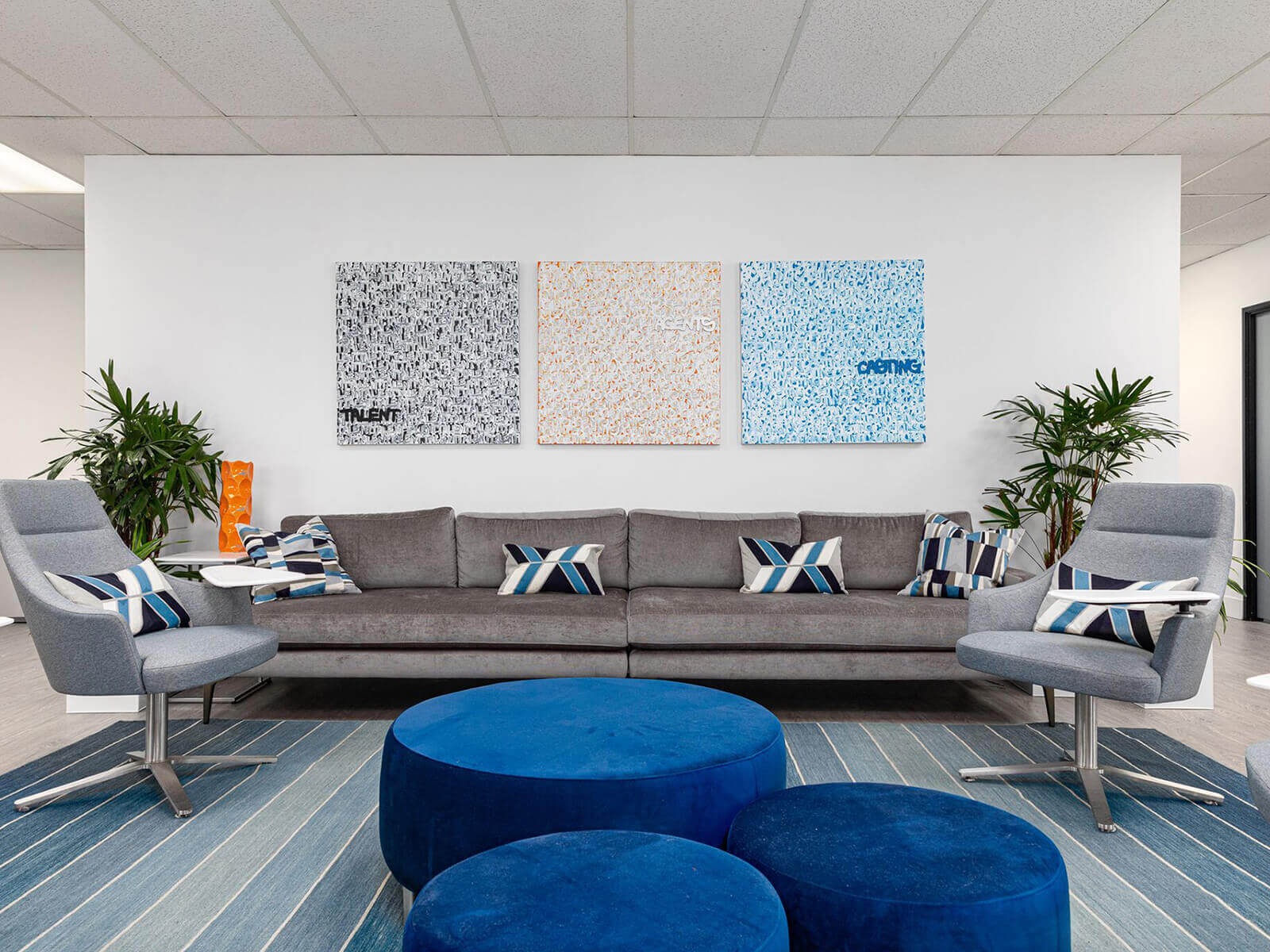 Greeting area at Talent Systems office