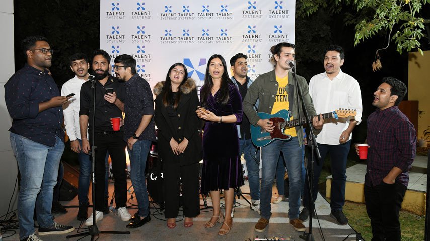 Singing at Holiday Party 2021